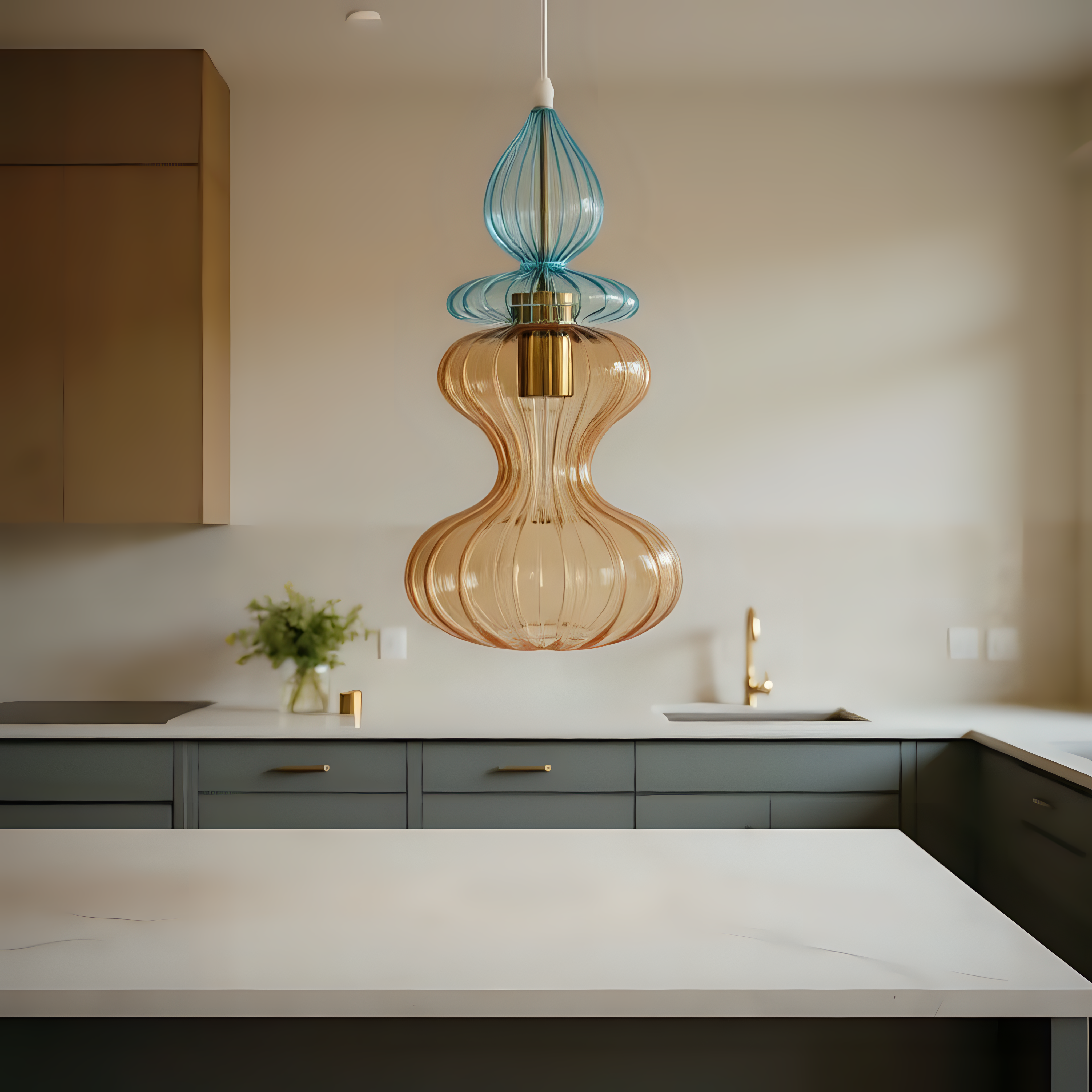 Hand Blown Glass Pendant Light